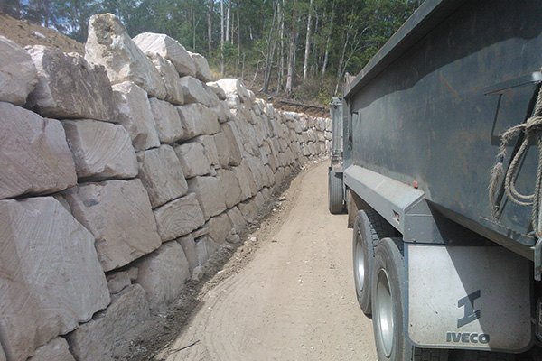 Random Sandstone Boulders Being Delivered